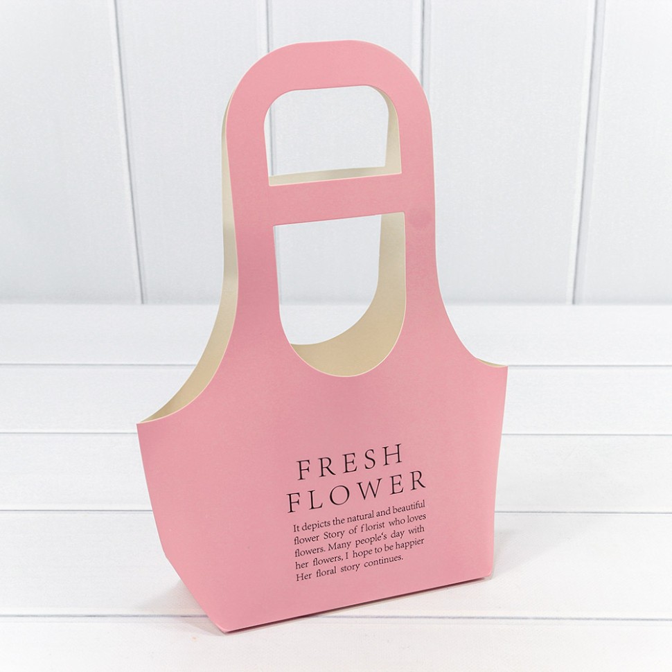 Пакет подарочный "Fresh Flower" Розовый 17*32*7,5