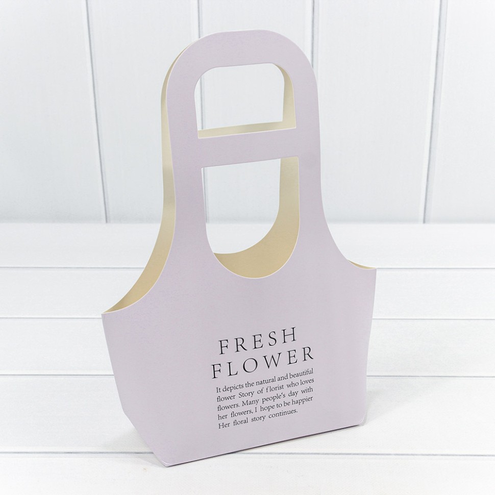 Пакет подарочный "Fresh Flower" Бледно-сиреневый 17*32*7,5