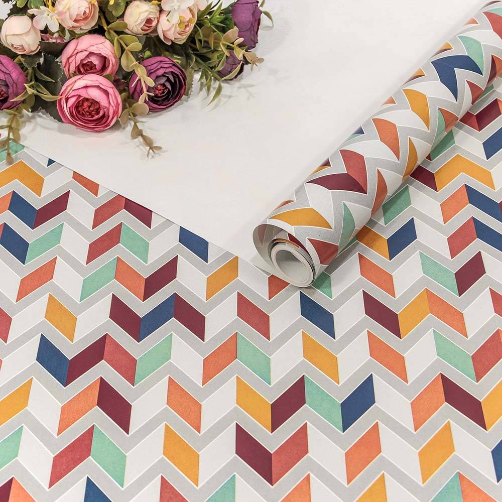 Бумага 0,7*5м мелованная 70г "Геометрия"