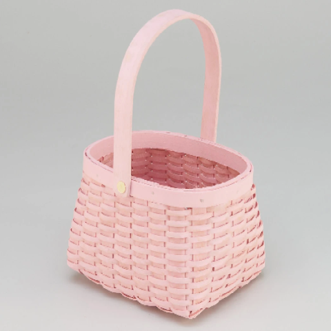 Корзина плетеная (секвойя), 17,5х15х11,5/23,5 см, 1 шт., розовый