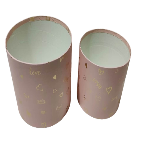 Набор коробок для цветов без крышки "Мелодия любви" 18*16,7, 15*15, 2шт., св.розовый