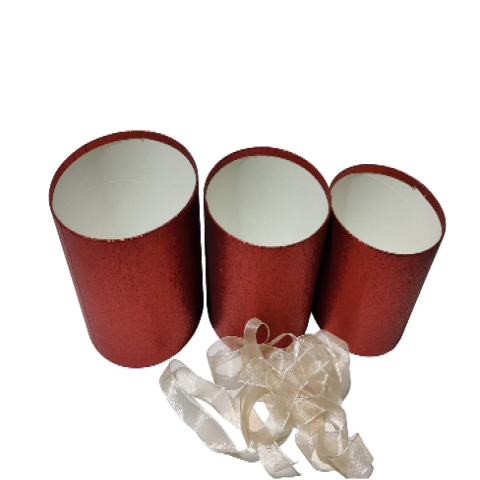 Набор коробок для цветов без крышки "Созвездие любви" 18*17, 15*14,5, 13*12 см 3шт., красный