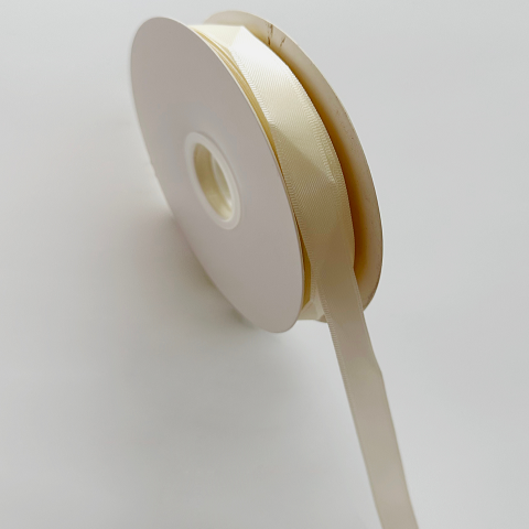 Лента атласная полиэстер 1см*80 ярдов, молочный (3шт./упак.)