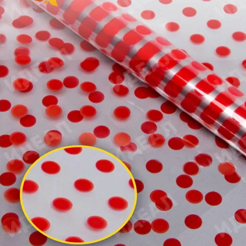 Пленка цветная Бисер 70см красный