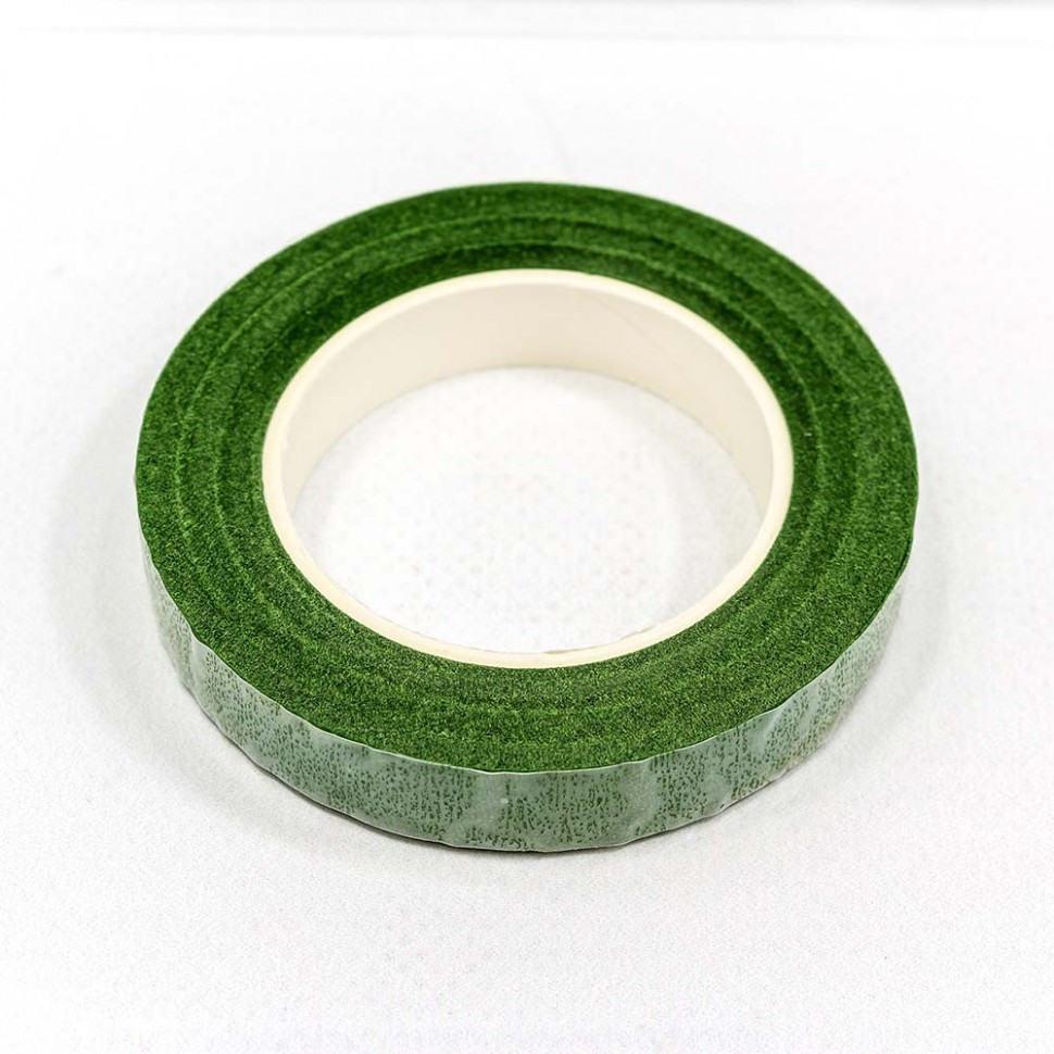 Лента для цветов Тейп 1,2см *25ярд Зелёный