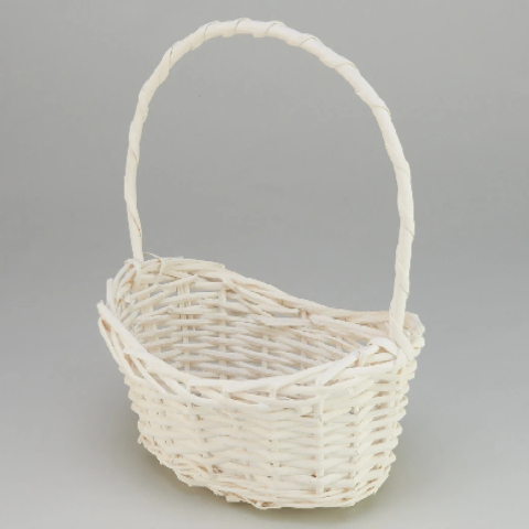 Корзина плетеная (ива), 28*21*10*13*32 см, 1 шт., белый