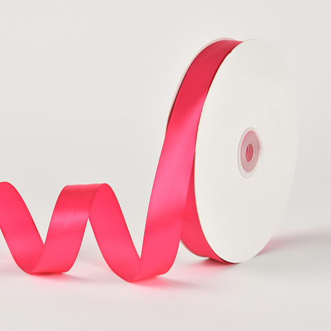 Лента атласная полиэстер 2,5см*80 ярдов, фуксия (5шт./упак.)