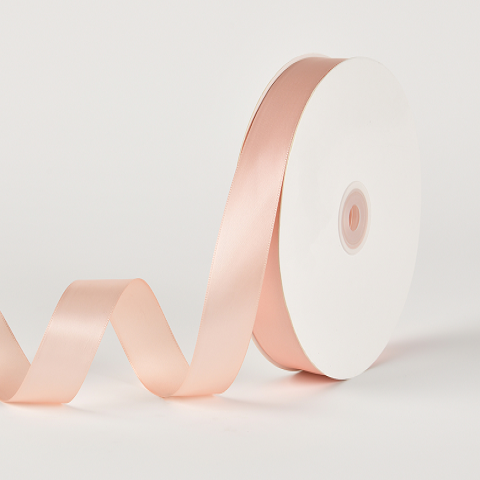 Лента атласная полиэстер 2,5см*80 ярдов, персиковый (5шт./упак.)