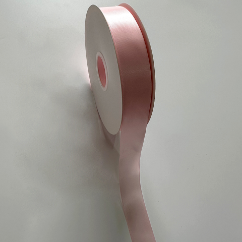 Лента атласная полиэстер 2,5см*80 ярдов, св.-розовый (3шт./упак.)