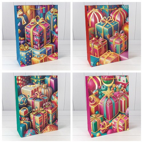 Пакет подарочный "Новый год" (микс 425) 30*41,5*12 210г 1/20