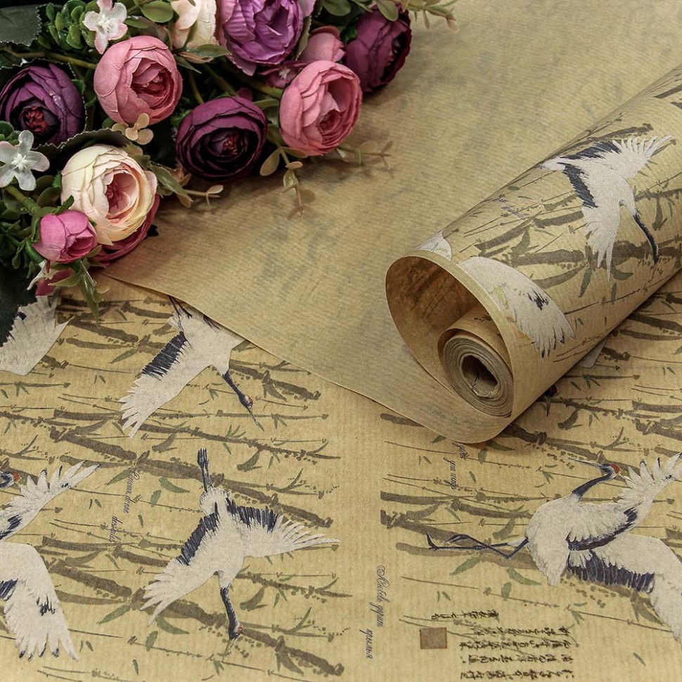 БУМАГА КРАФТ 0,72*10 М ВЕРЖЕ "ЖУРАВЛИ"