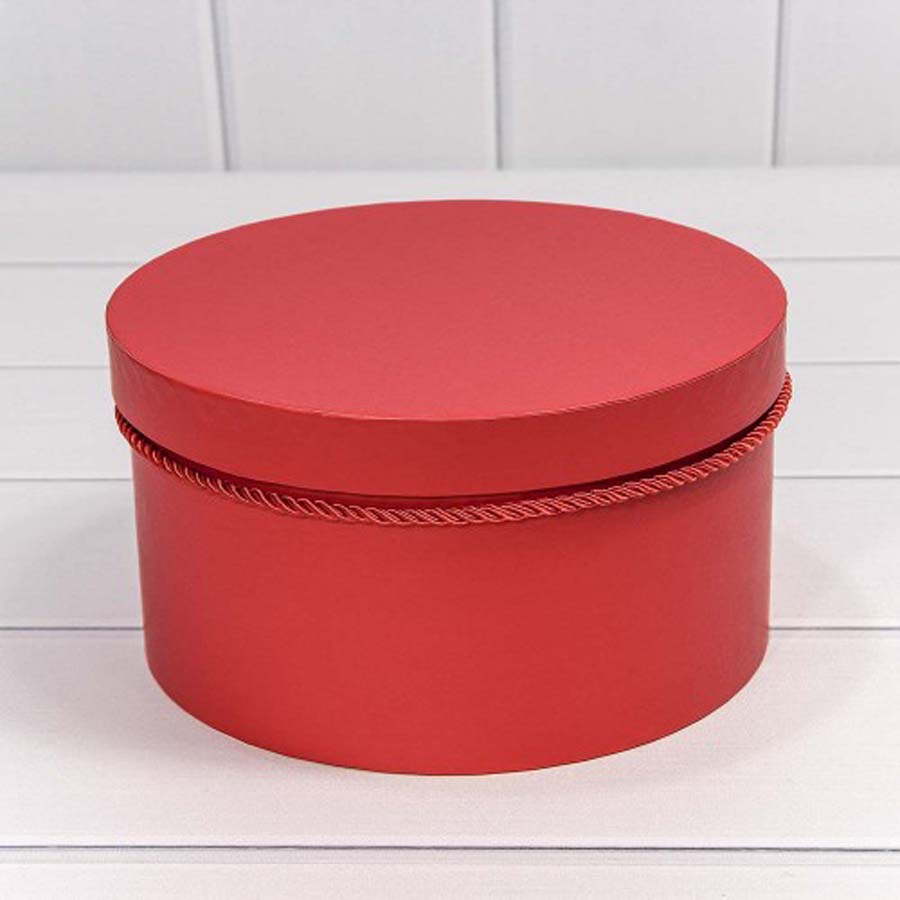 Коробки круглые набор 3 шт  22*11,8 см с ручками красный