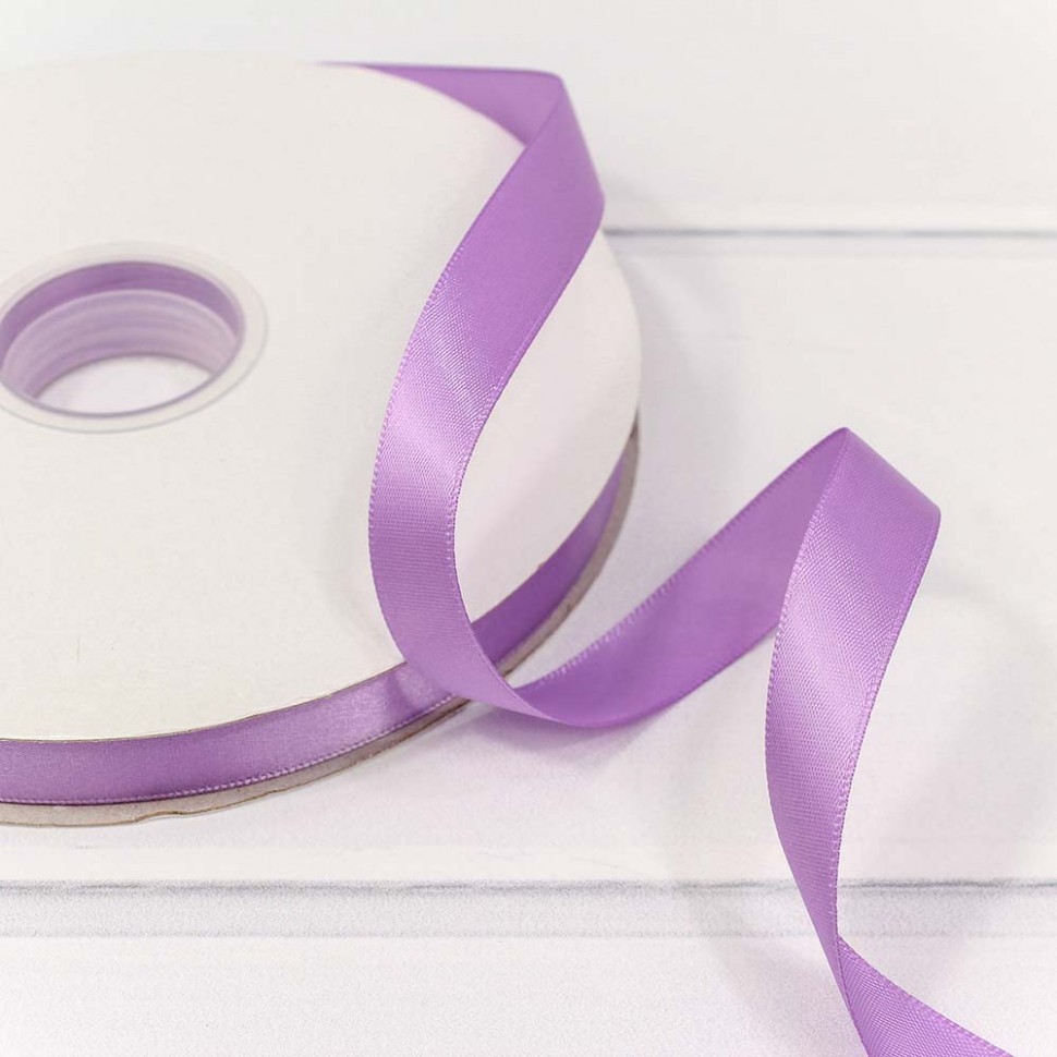 Лента Атласная Полиэстер класс А 1,5см*100ярд Сиреневый