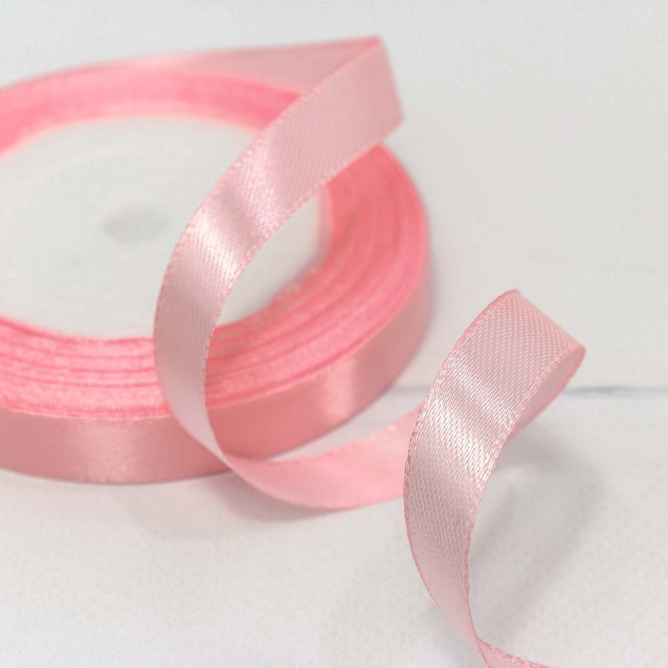 Лента Атласная Сатин 1,2см*25ярд Розовый-04