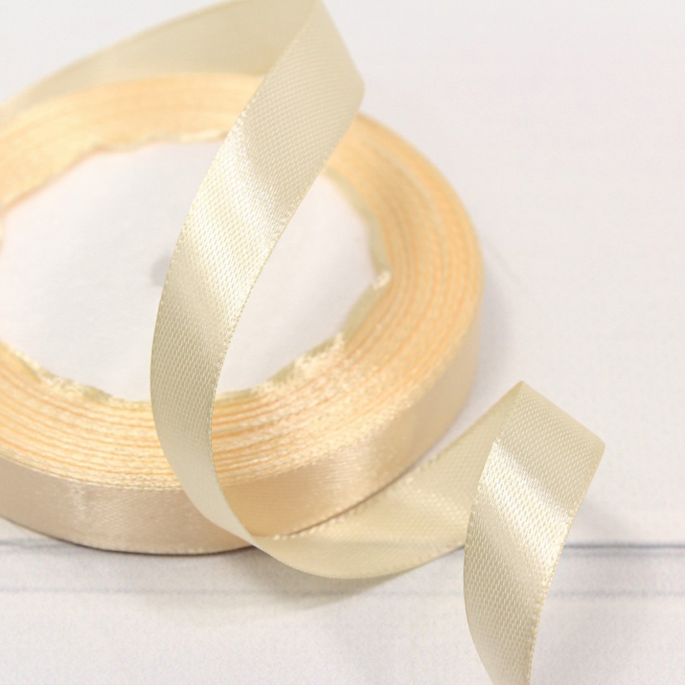 Лента Атласная Сатин 1,2см*25ярд Шампань