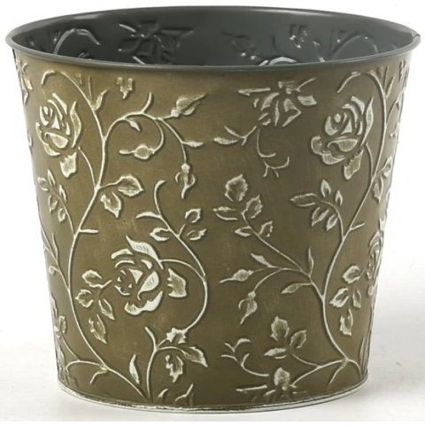 Декоративное кашпо D15XH13,5/B11,5СМ, зеленый, металл