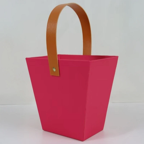 Коробка под цветы 13,1x9х11Н см, 1шт., малиновый