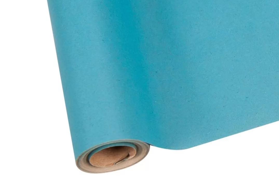 Флористическая крафт бумага однотонная, 60 см × 10 ярд., голубой