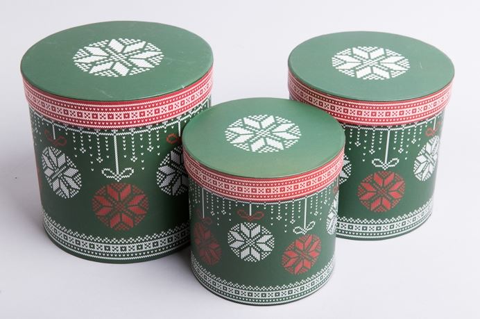 Коробка НГ цилиндр набор из 3 шт 19,5×19 см W5007