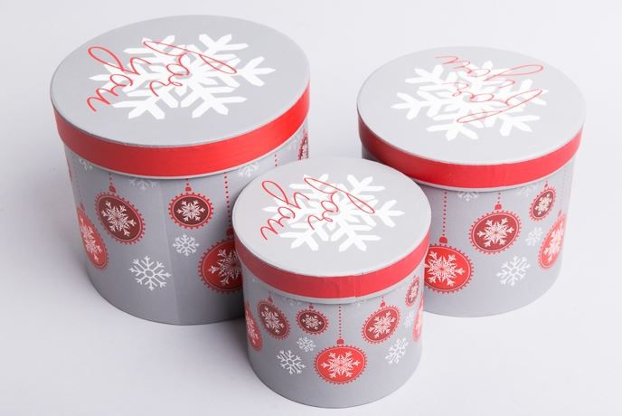 Коробка НГ цилиндр набор из 3 шт 20×17,2 см W7965