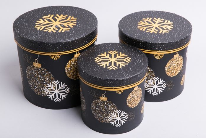 Коробка НГ цилиндр набор из 3 шт 21,2×19,5 см W7971