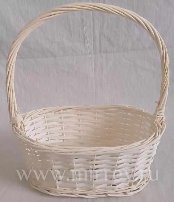 Корзина плетеная (ива), 25*17*11*30 см, 1 шт., белый