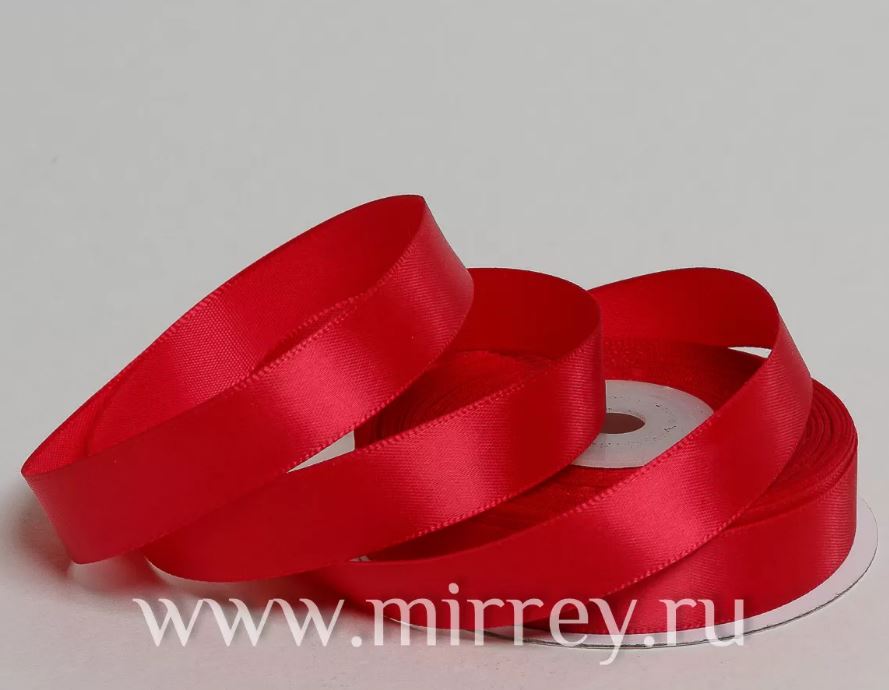 Лента атласная, на пенопласте, односторонняя, 6 мм х 25 ярд,  бургунди