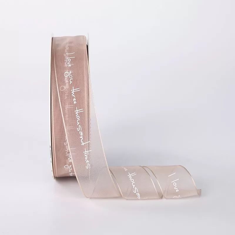 Лента декоративная "Мириада", 2,5 см х 30 ярд., бежевый