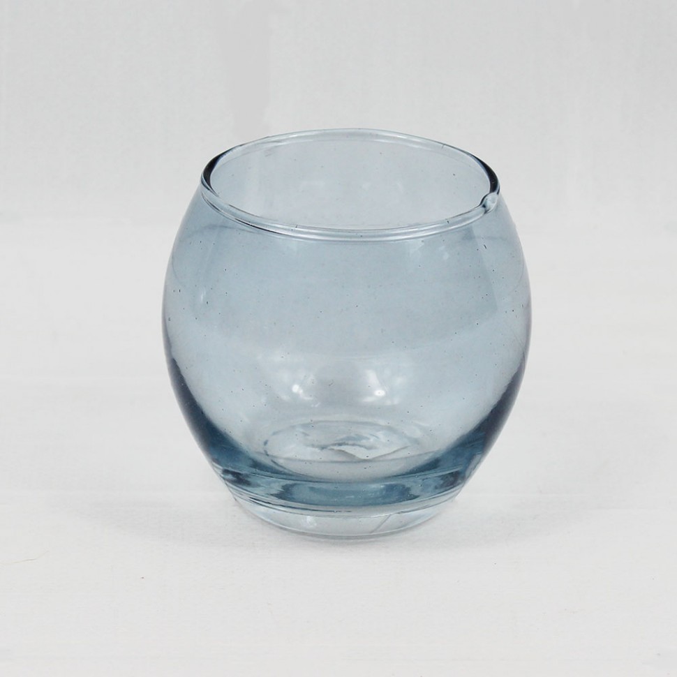 Подсвечник маленький Шарик Черника прозрачный H-77 мм D-88 мм (0,3 л)