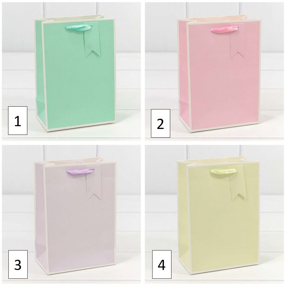 Пакет подарочный Однотонный в рамке (микс) 14*20*7 см