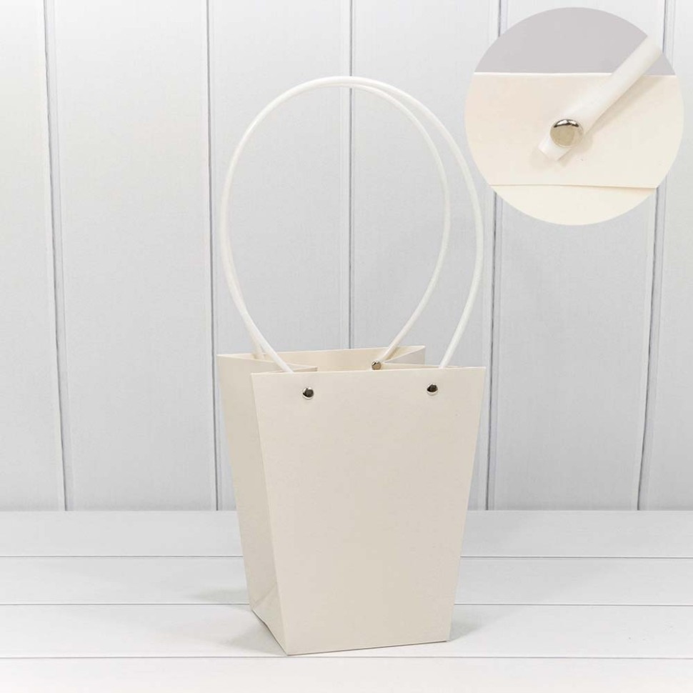 Пакет подарочный "Ваза для цветов" 20*17*12 Белый (5 шт)