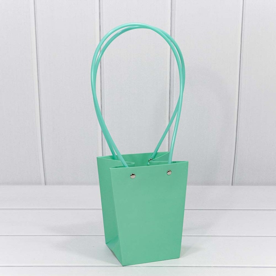 Пакет подарочный "Ваза для цветов" 15,5*13,5*9,5 Тиффани (5 шт)