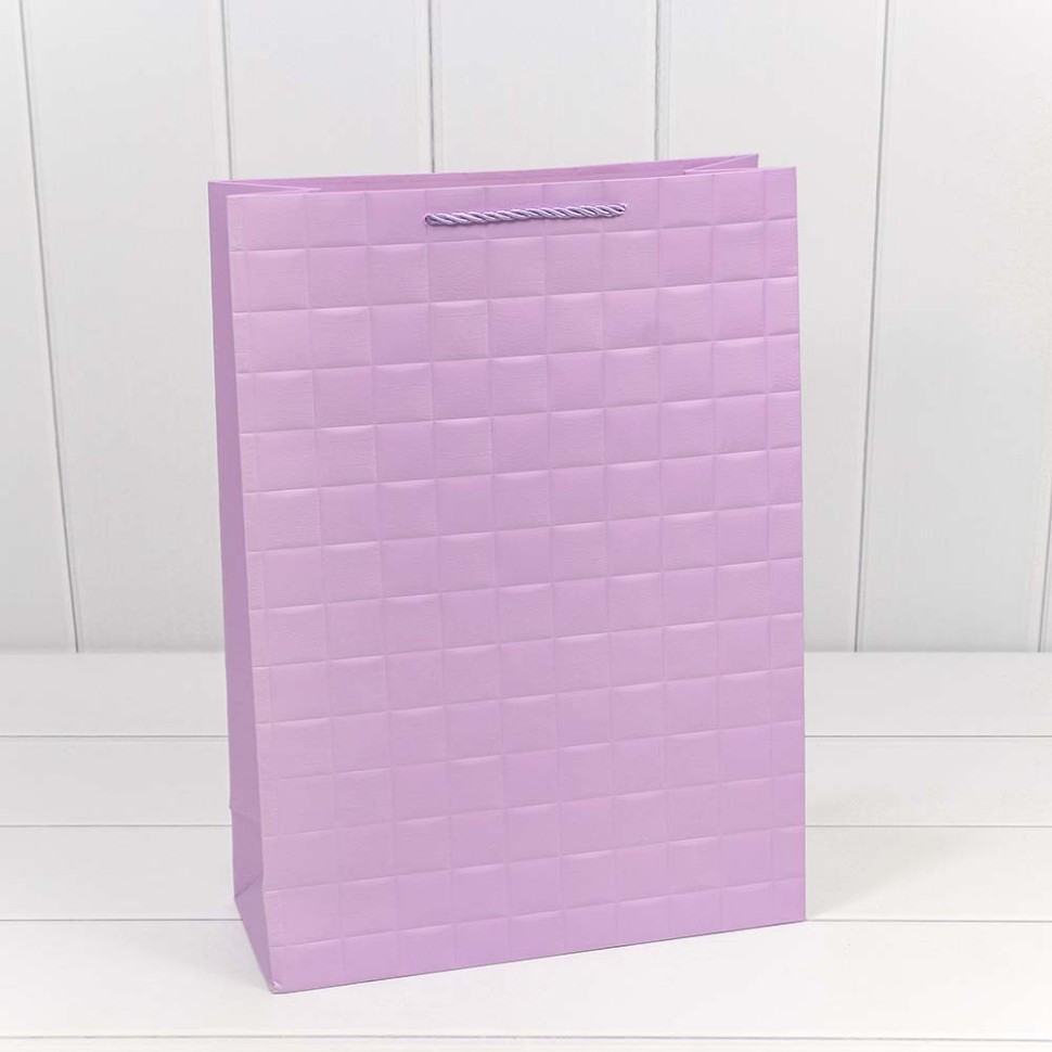 Пакет подарочный "Квадраты" Сиреневый 32*45*15
