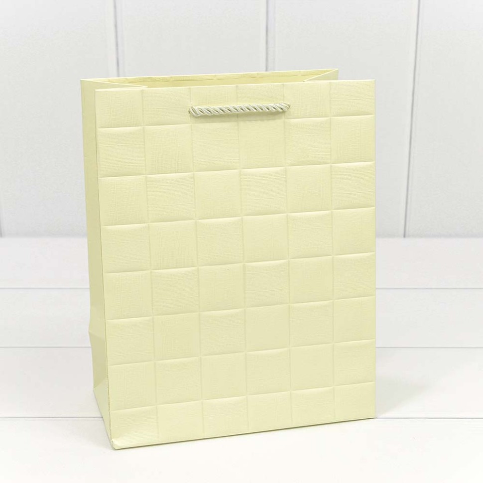 Пакет подарочный "Квадраты" Бежевый 18*23*10