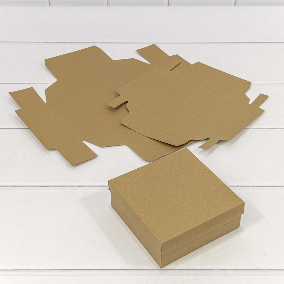 Коробка Квадратная 13*13*5 сборная Крафт