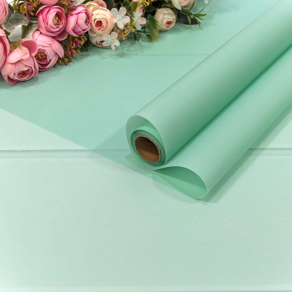 Плёнка 0,58*10м матовая однотонная 50мкм Магическая мята