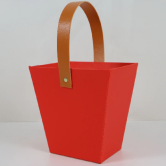 Коробка под цветы 13,1x9х11Н см, 1шт., красный