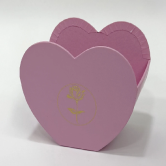 Коробка-сердце под цветы, 13,4х9х11,3 (13,7x9,7) см, розовый