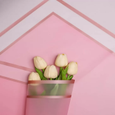 Пленка матовая 58смх58см 10 листов 55мкм РЦ двойной кант золотой розовый