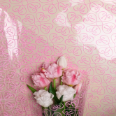 Пленка цветная 60см Бантики розовый