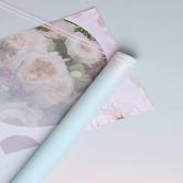 Пленка матовая 50мкм 58см х 10м прозрачный кант голубой