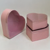 Набор коробок "Сердце" с прозр.крышкой, 3шт. 23х20,7х9 / 20,7х18,4х8 / 18,4х16,1х7 см. розовый