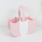 Коробка для цветов/подарков  "Зонтик" 24*10,3*13(22)Н см, 1шт., св. розовый