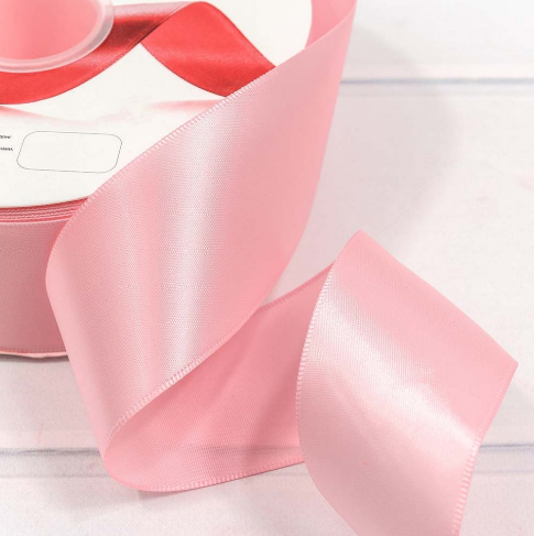 ЛЕНТА АТЛАСНАЯ (ПОЛИЭСТЕР) КЛАСС А 5 СМ*100 ЯРД НЕЖНО-РОЗОВЫЙ