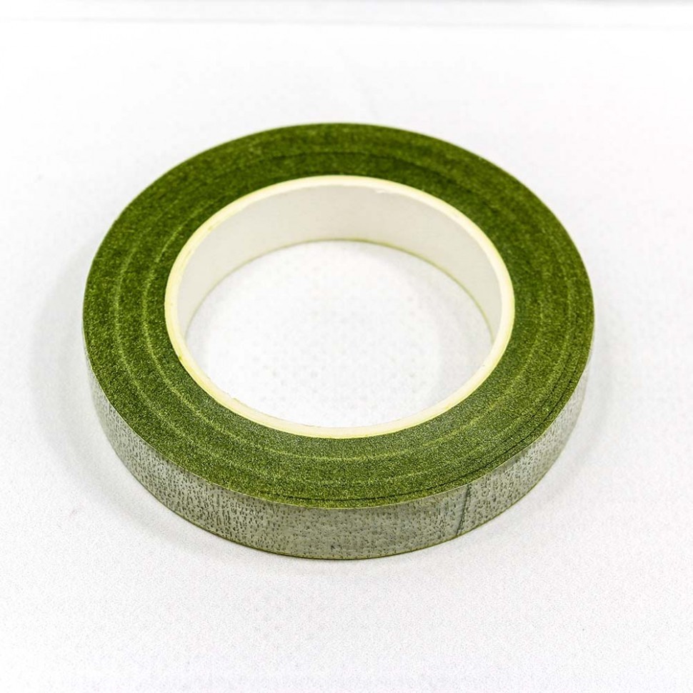Тейп-лента для цветов 1,2 см*25 ярд травяной