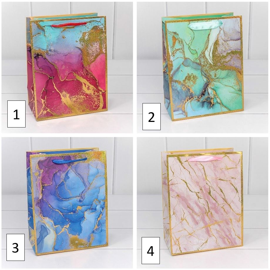 Пакет подарочный "Мрамор" (микс) 18*23*10