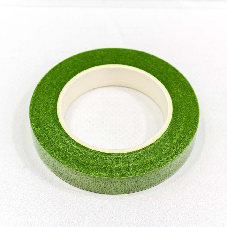 ЛЕНТА ДЛЯ ЦВЕТОВ ТЕЙП 1,2СМ *25ЯРД Светло-зелёный