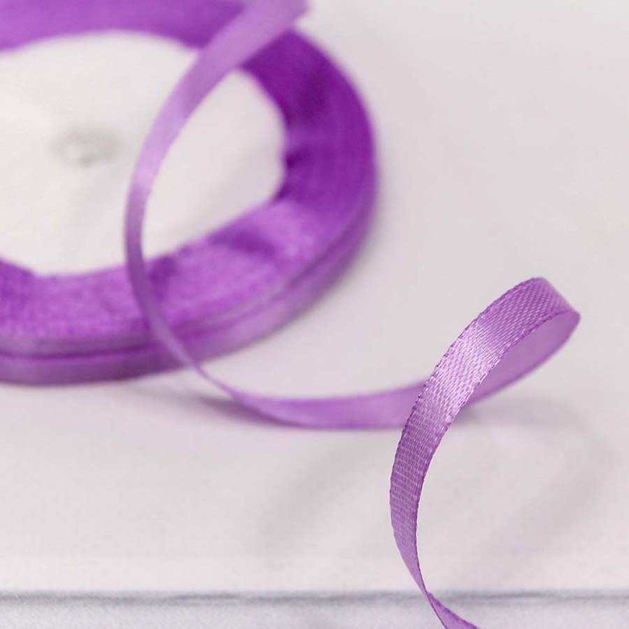 Лента Атласная Сатин 0,6см*25ярд Сиреневый