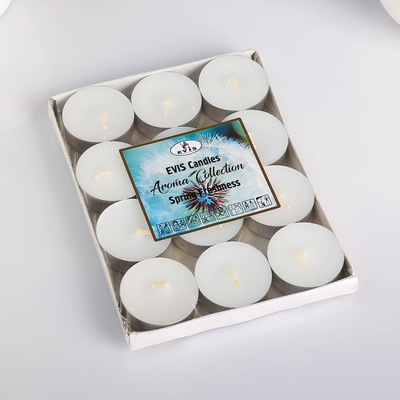 ЧАЙНЫЕ СВЕЧИ МАЛЫЕ D 37 ММ НАБОР 12 ШТ SPRING FRESHNESS