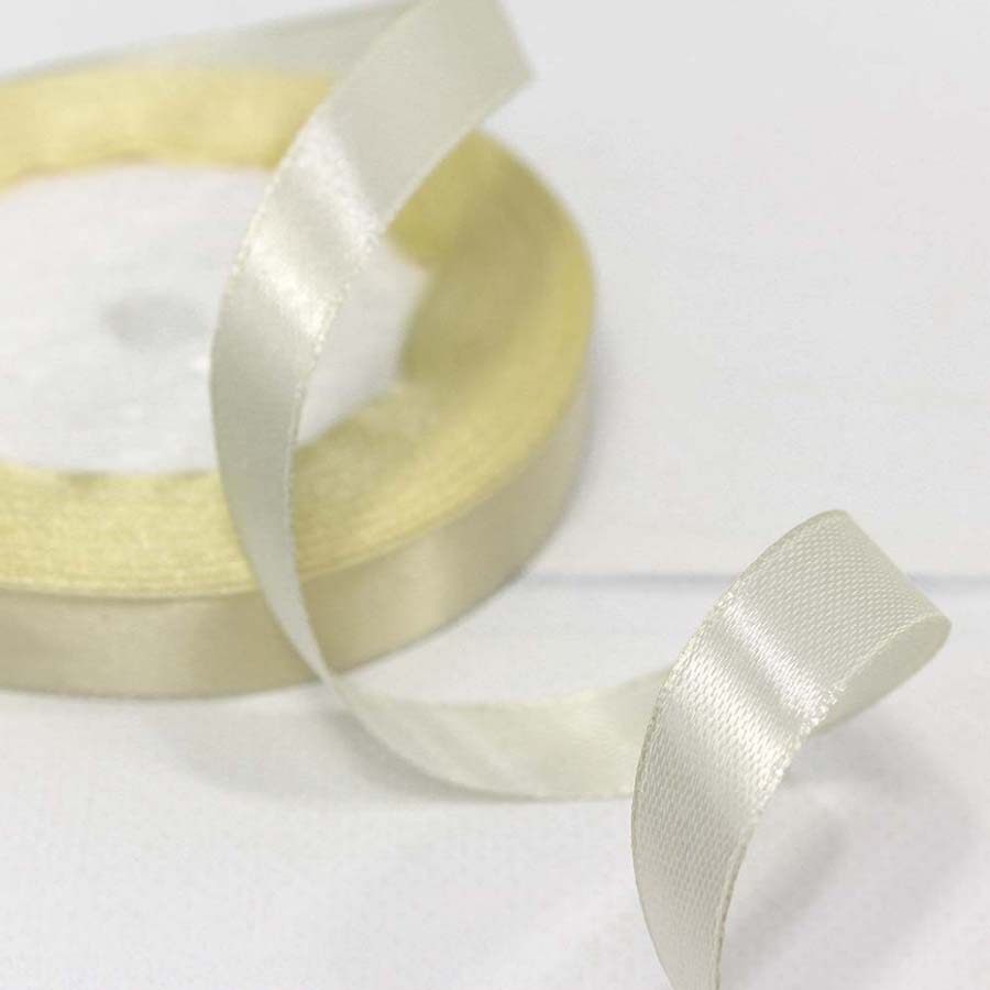 Лента Атласная Сатин 1,2см*25ярд Кремовый